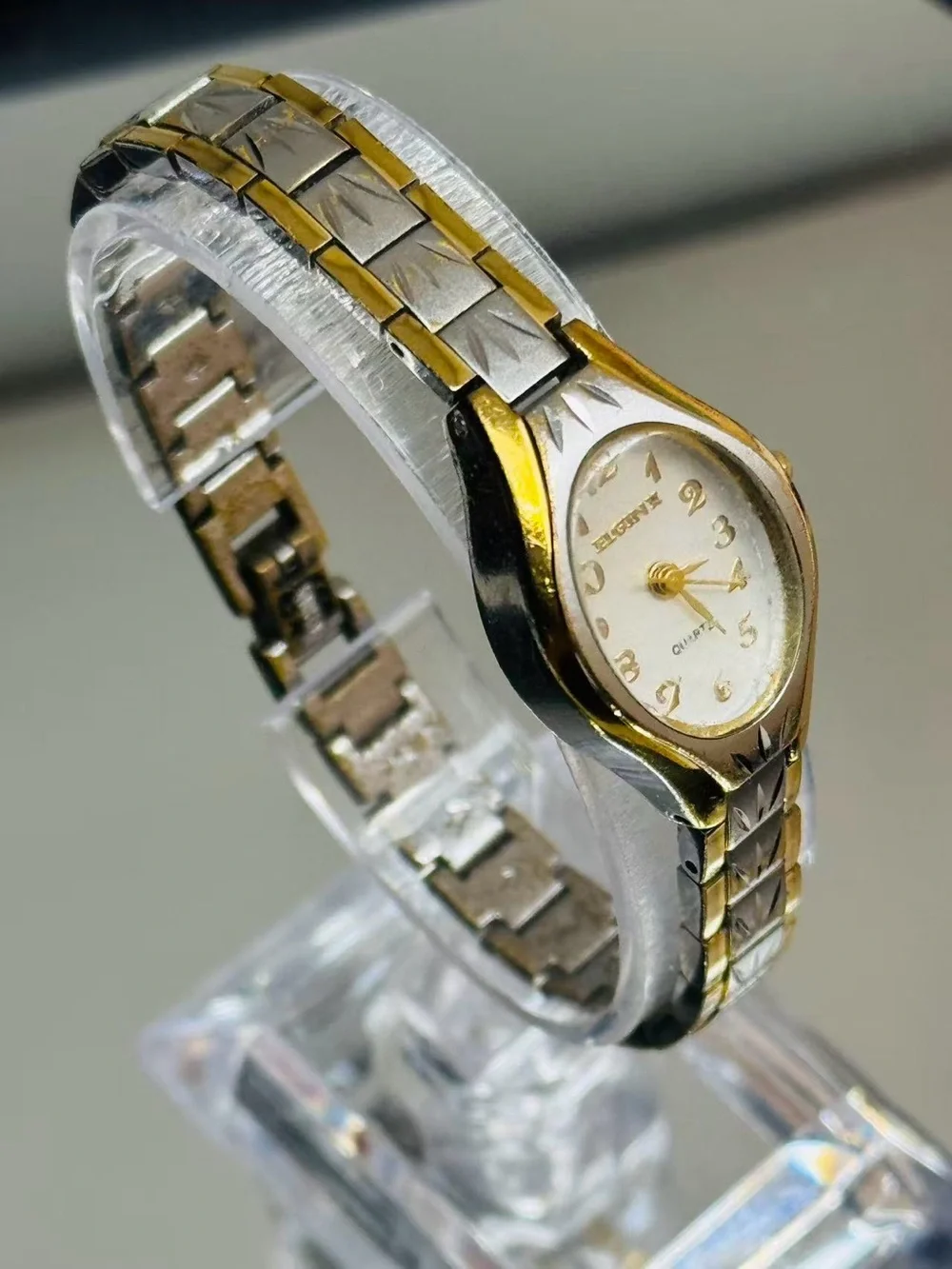 Vintage Elgin Women’s Two-Tone Quartz Watch  23mm New Battery Runs